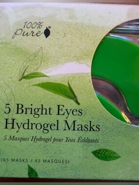 100% Pure Bright Eyes Caffeinated De-Puffing Hydrogel Under-Eye Masks::Set of 5